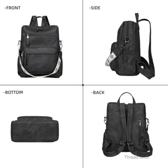 PU Leather Convertible Backpack Purse, 13.3\